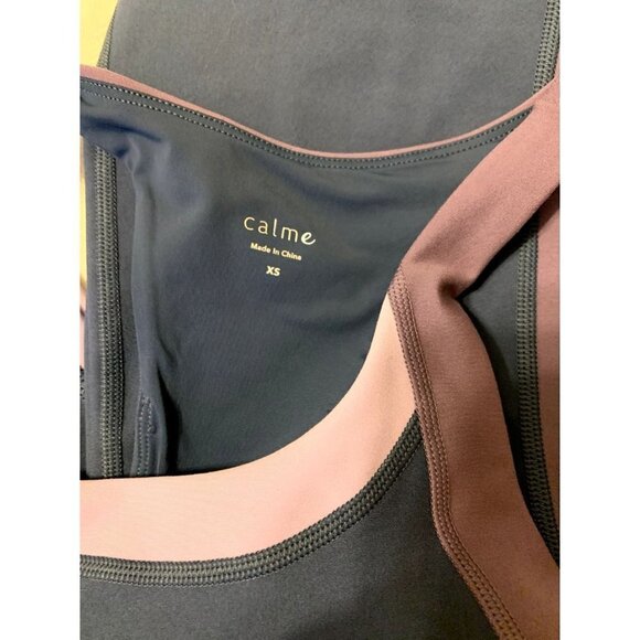 Calme by Johnny Was Color Blocked Sports Bra and Legging Set XS NEW - Picture 2 of 3